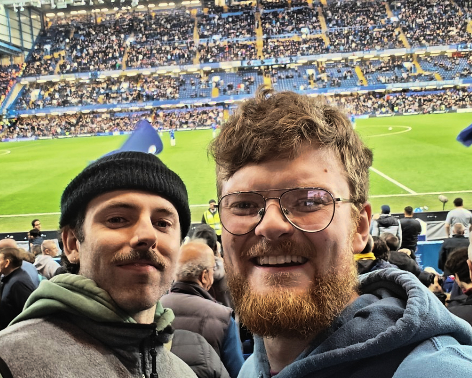 Seán Maher and a friend attending a football match