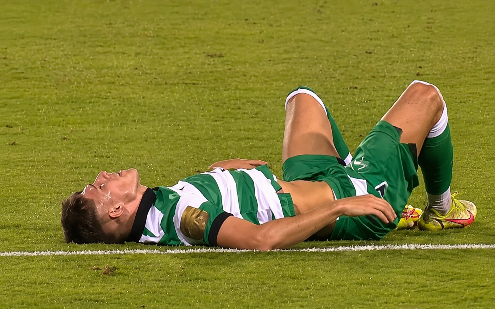 Cian Barrett lying on the pitch during the League of Ireland match incident